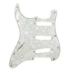 MANNMADE USA FENDER STRATOCASTER PICKGUARD - LEFTY, 11 HOLE, 4 PLY - WHITE
