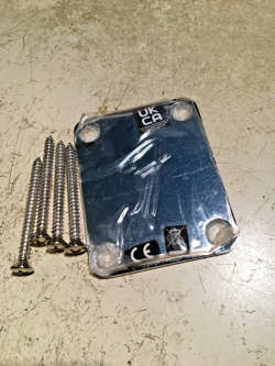 GENUINE FENDER F LOGO NECK PLATE STRAT STRATOCASTER TELE  W/SCREWS