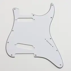 CUSTOM FOR FENDER US 11 SCREW STANDARD SS STRAT GUITAR PICKGUARD, 3PLY WHITE