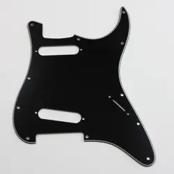PARTS FOR US FENDER 11 SCREW STANDARD SS STRAT GUITAR PICKGUARD, 3PLY BLACK