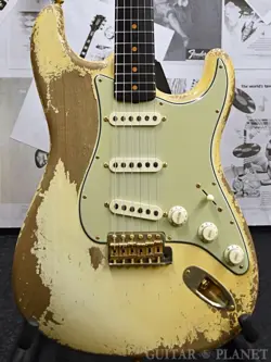 FENDER CUSTOM SHOPÂ MBS 1963 STRATOCASTER HEAVY RELIC -AGED VINTAGE WHITE- USED