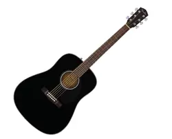 FENDER CD-60S DREADNOUGHT ACOUSTIC GUITAR - BLACK W/ WALNUT FB