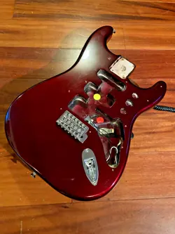 GEN. FENDER MIDNIGHT WINE BURGUNDY STANDARD STRAT STRATOCASTER ALDER BODY BRIDGE