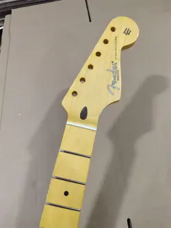 VINTAGE YELLOW 21 FRET STRAT MAPLE GUITAR NECK PART FOR DIY FENDER REPLACE