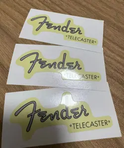 3PCS FENDER TELECASTER TELE GUITAR RETRO PVC UV HEADSTOCK RAISED STICKER DECALS