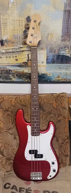 USED FENDER JAPAN PB43J MIJ PRECISION BASS RED CAR? PLAYER GRADE