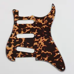 FOR FENDER US 11 SCREW SSS STRAT GUITAR PICKGUARD NO VOLUME HOLES, LEOPARD PRINT