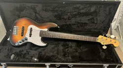 FENDER MADE IN JAPAN HYBRID II JAZZ BASS V SUNBURST ELECTRIC BASS GUITAR USED
