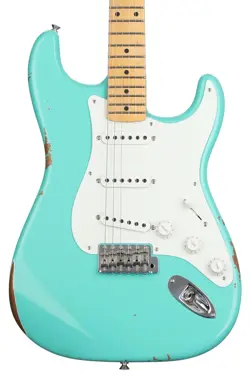 FENDER CUSTOM SHOP POBLANO STRATOCASTER RELIC ELECTRIC GUITAR - SEA FOAM GREEN,