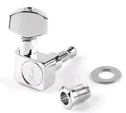 (6) GENUINE FENDER STANDARD CHROME SEALED STRAT/TELE GUITAR TUNERS