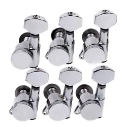 CHROME 6L HANDED GUITAR LOCKING TUNERS TUNING PEGS MACHINE HEADS FOR FENDER KEYS