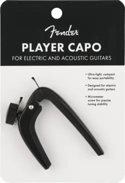 GENUINE FENDER PLAYER ELECTRIC AND ACOUSTIC GUITAR CAPO, BLACK