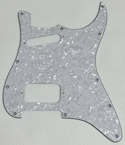 FOR FIT  FENDER US HS 11 HOLE STYLE GUITAR PICKGUARD, 4 PLY WHITE PEARL