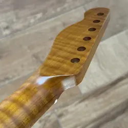 ROASTED FLAME MAPLE STAINLESS TELE NECK NITRO FITS TELECASTER FENDER TM22BS