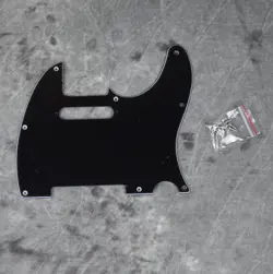 BLACK 3-PLY 8-HOLE PICKGUARD FOR FENDER OR SQUIER TELECASTER NEW WITH SCREWS