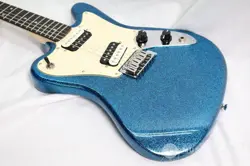USED SQUIER BY FENDER PARANORMAL SUPER-SONIC BLUE SPARKLE FREE SHIPPING
