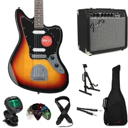 SQUIER AFFINITY SERIES JAGUAR ELECTRIC GUITAR AND FENDER AMP BUNDLE - 3-COLOR
