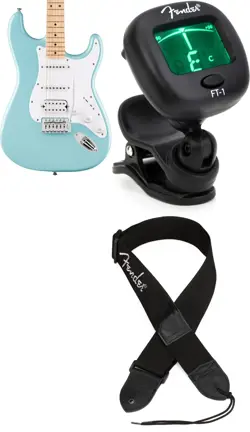 SQUIER 0373202597 + FENDER 0239978005 + FENDER 0990662043 VALUE BUNDLE