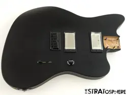 USA FENDER JIM ROOT JAZZMASTER MAHOGANY HH LOADED BODY, AMERICAN EMG FLAT BLACK