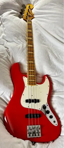 FENDER JAPAN JB75-90US JAZZ BASS FIESTA RED VINTAGE REISSUE MIJ FROM JAPAN
