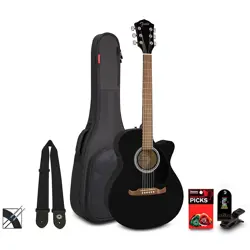 FENDER FA-135CE CONCERT ACOUSTIC-ELECTRIC GUITAR PACK BLACK