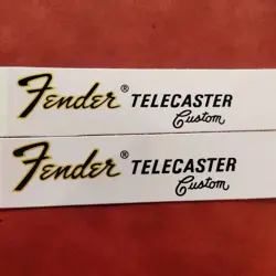 2PCS FENDER TELECASTER ELECTRIC GUITAR WATERSLIDE TRANSFER NECK HEADSTOCK DECALS