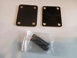 FENDER LOGO BLACK NECK PLATE WITH CUSHION AND SCREWS USA SELLER
