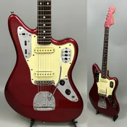 USED 1999-2002 FENDER JAPAN JG66-85 CAR RED MIJ JAGUAR MATCHING HEADSTOCK W/GB