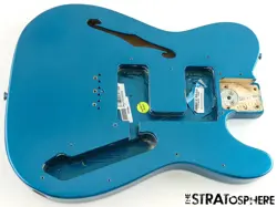 FENDER AV II AMERICAN VINTAGE 1972 TELE THINLINE, SEMI-HOLLOW ASH BODY, LPB BLUE