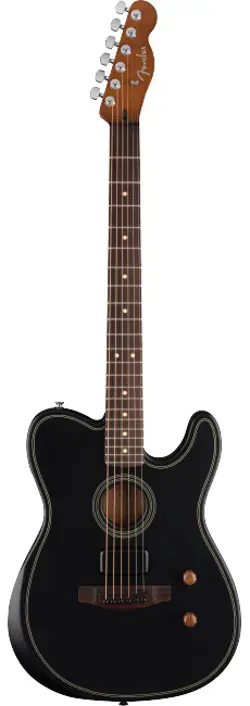 FENDER ACOUSTASONIC STANDARD TELECASTER ACOUSTIC ELECTRIC GUITAR , BLACK
