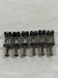 2017 FENDER STRATOCASTER STANDARD CHROME VINTAGE-STYLE BENT BRIDGE SADDLES W/ HW