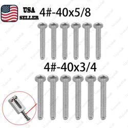 SET OF 6 GUITAR SADDLE SCREWS 4#-40X3/4 & 4#-40X5/8 FOR FENDER US STANDARD