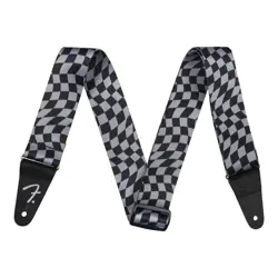 FENDER WAVY CHECKERBOARD POLYESTER STRAP GRAY GUITAR