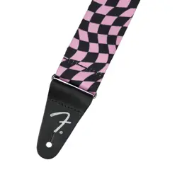 FENDER WAVY CHECKERBOARD POLYESTER STRAP PINK GUITAR