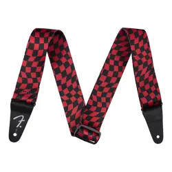 FENDER WAVY CHECKERBOARD POLYESTER STRAP RED GUITAR