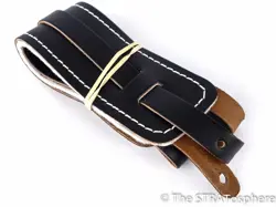 USA FENDER VINTAGE, RI LEATHER GUITAR STRAP, BLACK JOHNNY MARR JAGUAR!