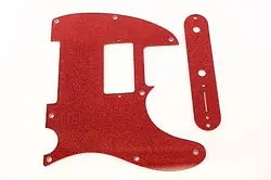 RED GLITTER HUMBUCKING PICKGUARD   CONTROL PLATE SET FITS FENDER TELE TELECASTER