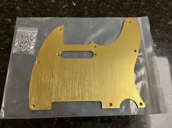 MUSICLILY PRO GOLD ANODIZED 8 HOLE ALU PICKGUARD FOR FENDER STANDARD TELE GUITAR