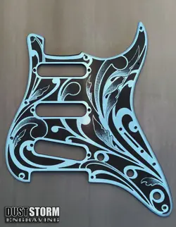 ENGRAVED PICKGUARD & TREMOLO COVER LAVENDER ACRYLIC MIRROR FENDER STRATOCASTER