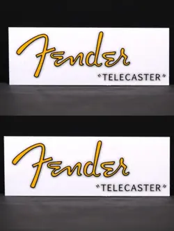 2PCS FENDER TELECASTER GUITAR VINYL UV TRANSFER RAISED HEADSTOCK DECAL STICKERS