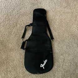 FENDER LOGO PADDED ELECTRIC GUITAR CARRY CASE GIG BAG SOFT SHELL DOUBLE STRAP