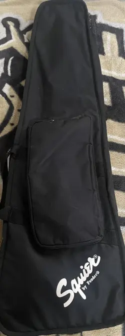 BLACK FENDER SQUIER MINI  ELECTRIC GUITAR WITH CASE