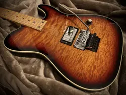 * TELESHREDDER* 24 FRET CUSTOM WARMOTH TELECASTER FLAME FENDER GERMAN FLOYD