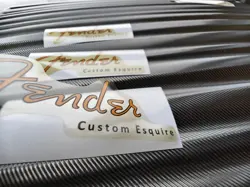 3PCS FENDER CUSTOM ESQUIRE GUITAR BASS DIE CUT RETRO PVC HEADSTOCK DECAL STICKER