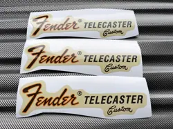 3 FENDER TELECASTER CUSTOM GUITAR BASS DIECUT RETRO PVC HEADSTOCK DECALS STICKER