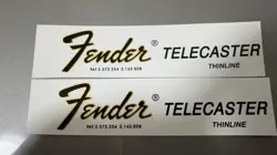 2PCS FENDER TELECASTER THINLINE BASS GUITAR WATERSLIDE TRANSFER HEADSTOCK DECALS