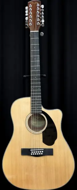 FENDER CD-60SCE 12-STRING ACOUSTIC GUITAR NATURAL CUTAWAY