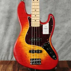 FENDER 2024 COLLECTION HYBRID II JAZZ BASS FLAME SUNSET ORANGE WITH GIG BAG