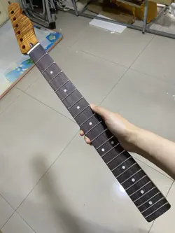 AAA ROSEWOOD DIY 22FRET ROASTED FLAME MAPLE GUITAR NECK SUITABLE FOR FENDER TELE