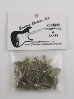ANTIQUE GOLD SCRATCH PLATE SCREWS 19 IMPERIAL THREAD FOR USA FENDER STRATOCASTER